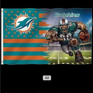 NFL Miami Dolphins Teal and Orange Flag